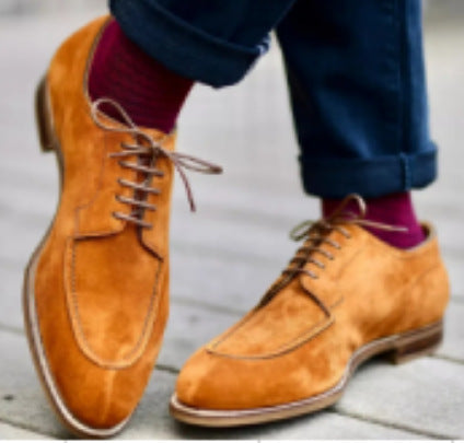 Chaussures richelieu en daim style britannique pour homme
