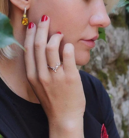Bague Papillon Ajustable en Argent Sterling