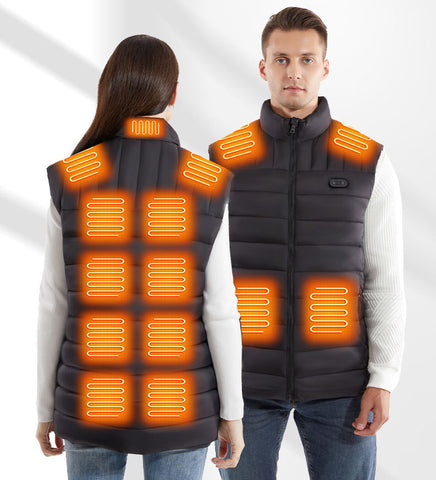 Nouveau gilet chauffant intelligent d'hiver, col montant chauffant électrique, fonction d'extinction de lumière en un clic tendance