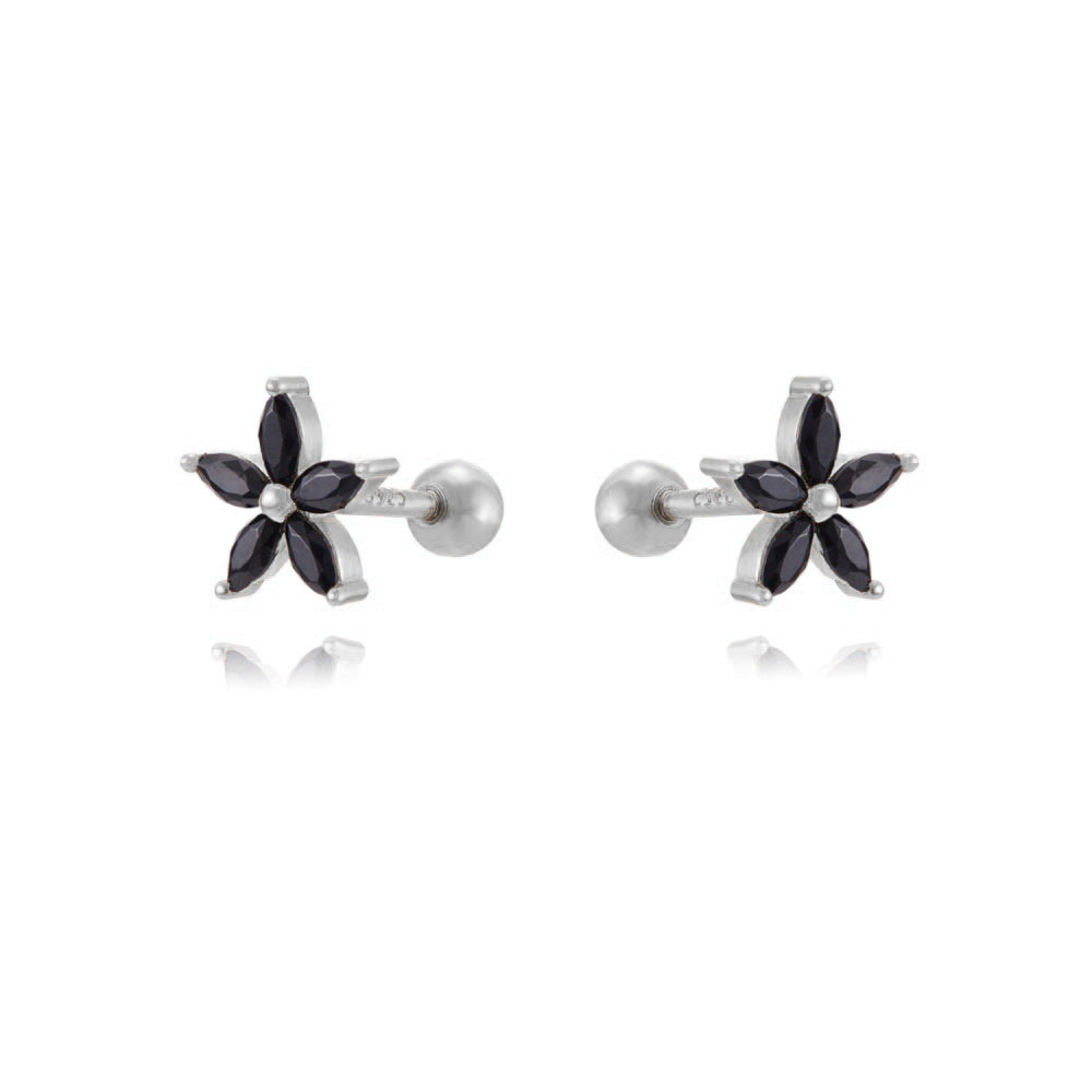 Buy Womens Color Zircon Purple Bauhinia Flower Earrings online at Fashionner.