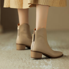 Simple Solid Color And Nude Ankle Boots For Women - Fashionner