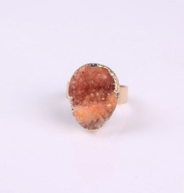 Bagues Femme Agate Pierre Naturelle Cristal Bourgeon Bagues Vintage Rose