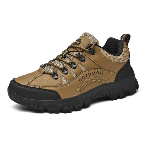 Oversized hiking shoes Men's autumn and winter outdoor sneakers leather low top hiking shoes - Fashionner