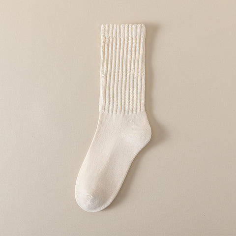 Winter Fleece-lined Thickened Middle Tube Cotton Thermal Terry Long Tube Casual Socks - Fashionner