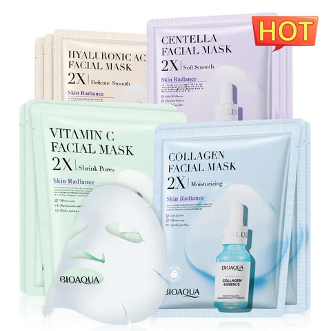 Masque facial au collagène hydratant et raffermissant Masque en tissu Acide hyaluronique Masques faciaux Soin de la peau Gel Soin de la peau
