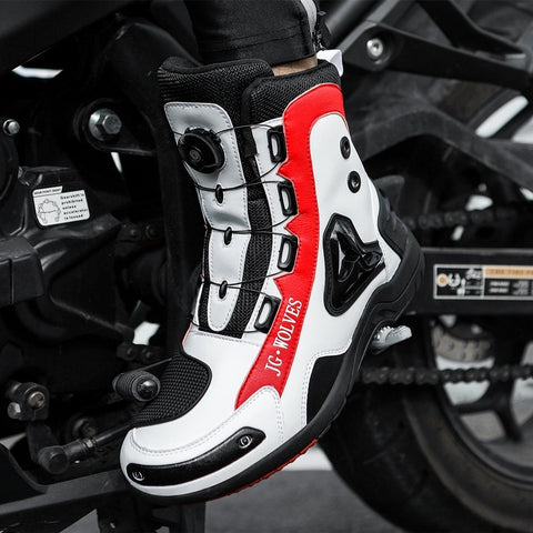 Bottes de moto longues, de montagne, de route, anti-dérapantes, de protection, tout-terrain, légères, pour les trajets quotidiens.