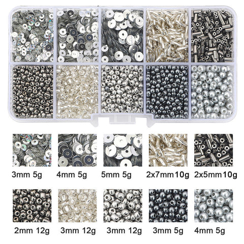 Perles de verre faites à la main avec paillettes de la même couleur