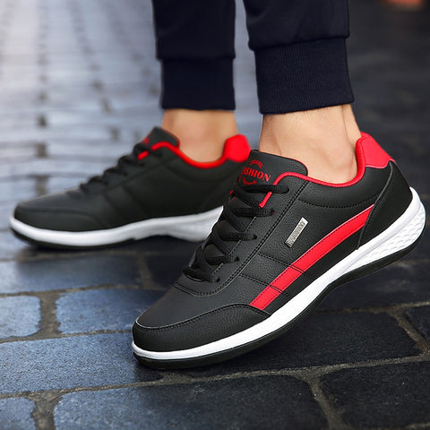 New Men's Shoes Large Leather Super Light Sports Shoes Casual Student Board Shoes Running Shoes Size 48 - Fashionner