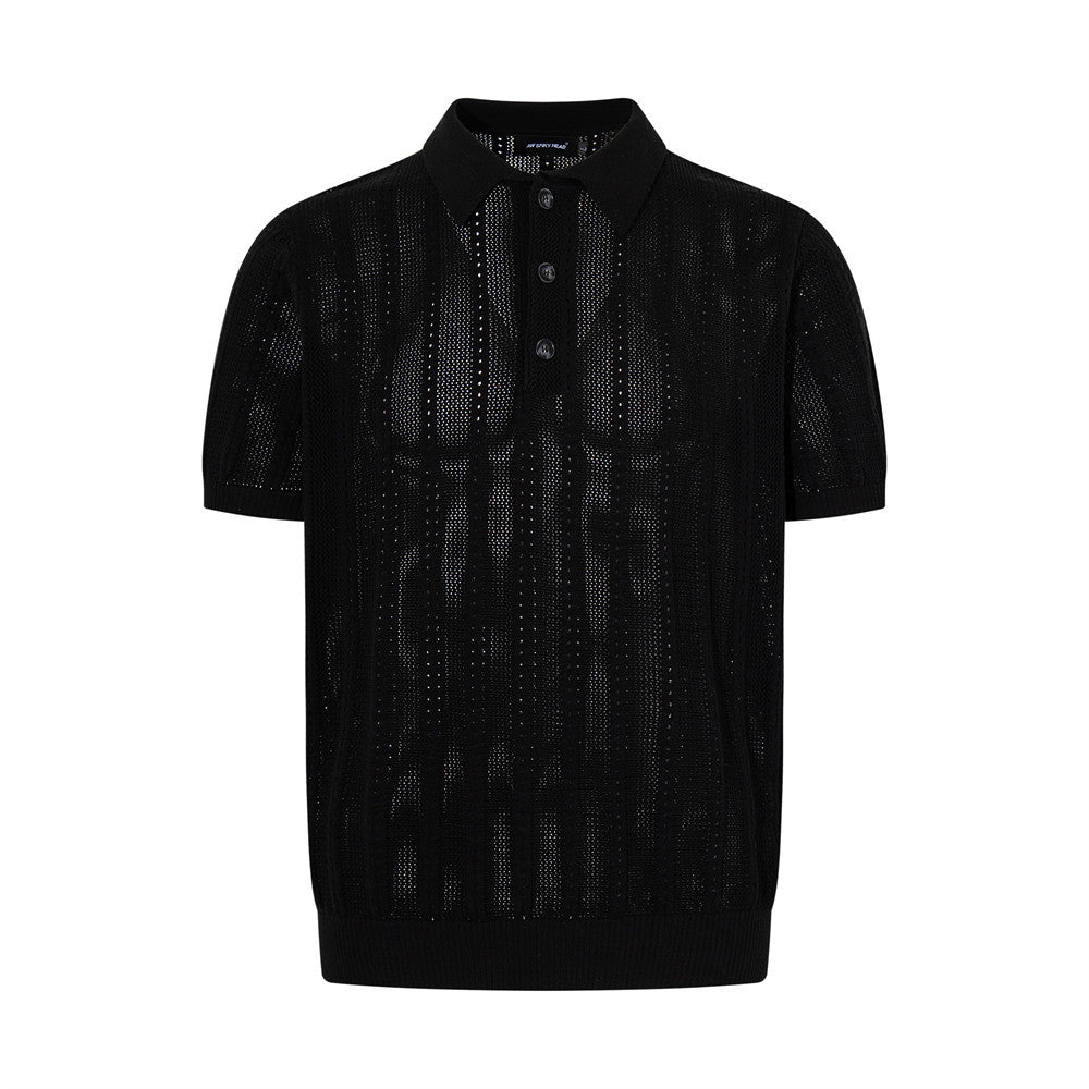 Flip Collar Short Sleeved T-Shirt Cover Up
