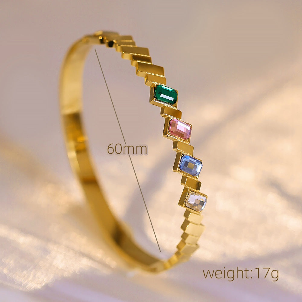 Buy Colorfast Electroplated Diamond Titanium Steel Bracelet online at Fashionner.