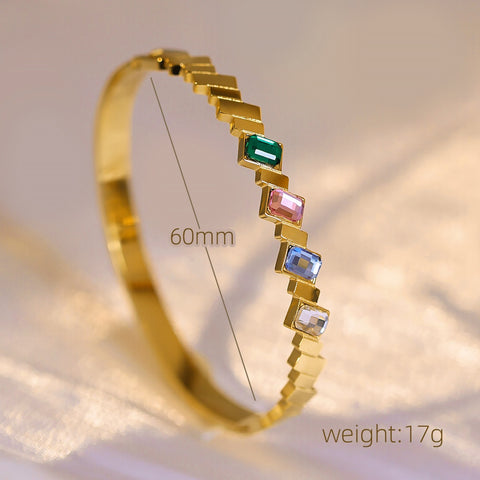 Buy Colorfast Electroplated Diamond Titanium Steel Bracelet online at Fashionner.