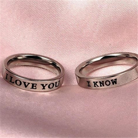 Bague de couple simple en acier de titane de niche pour couples