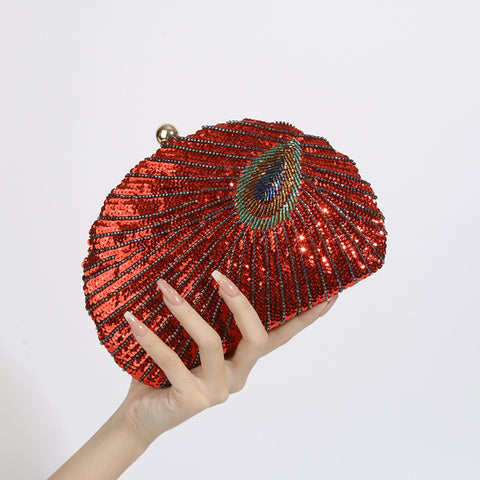 Sac à main chaîne bandoulière perlé asymétrique vintage pour femme