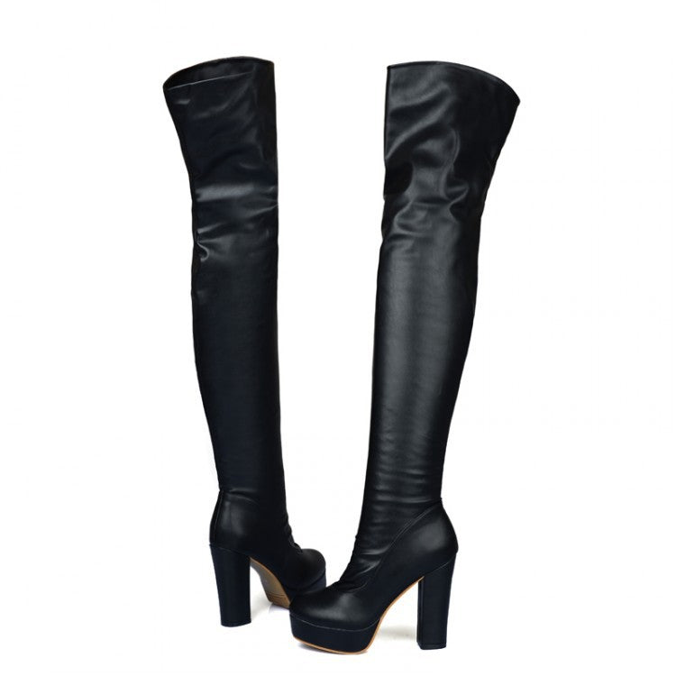 Elastic Force Show Legs Knight Boots Over The Knee - Fashionner