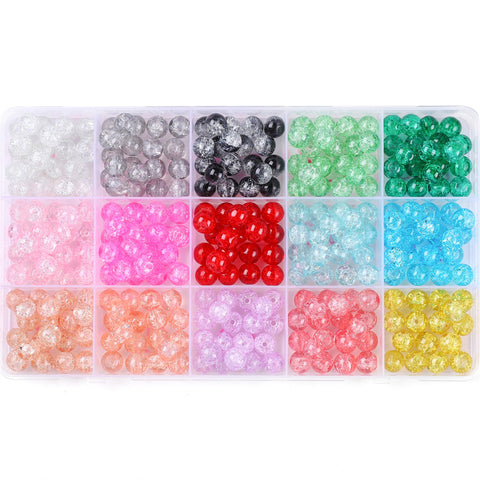 Perles rondes doubles en cristal de verre, kit de matériaux pour bracelet DIY fait à la main, boîte d'accessoires, matériaux pour enfiler les perles
