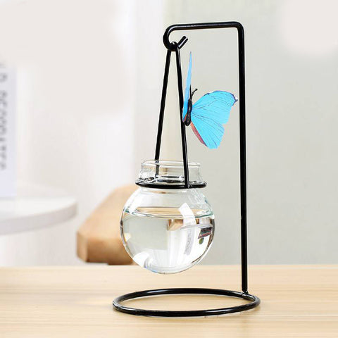 Décoration de Table Créative en Fer Forgé Vase Hydroponique
