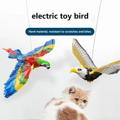 Simulation Oiseau Chat Jouets Interactifs pour Animaux de Compagnie Aigle Volant Suspendu Jouets Taquins pour Chatons Chiens Animaux Accessoires pour Chats Fournitures
