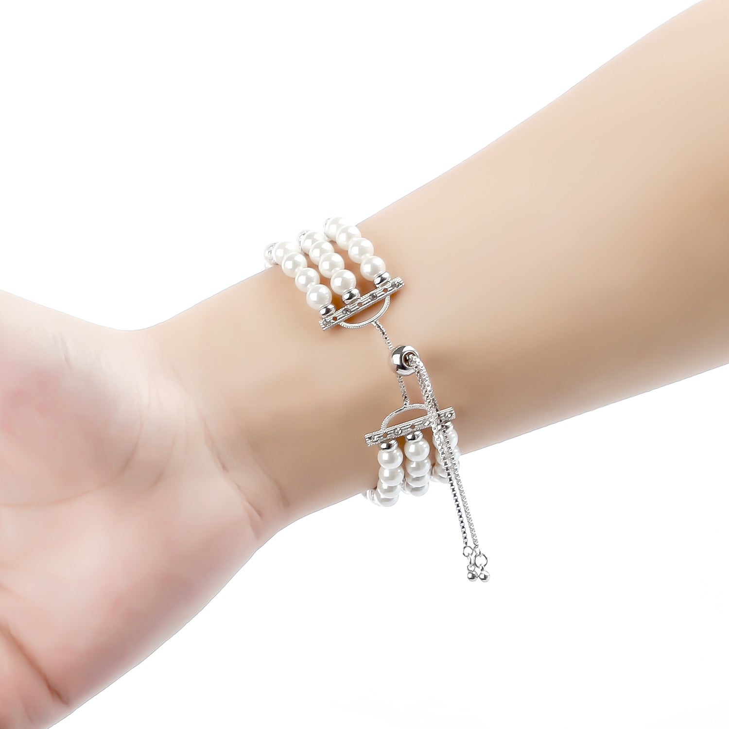 Buy Pearl Strap Jewelry Stretch Bracelet Wristband online at Fashionner.