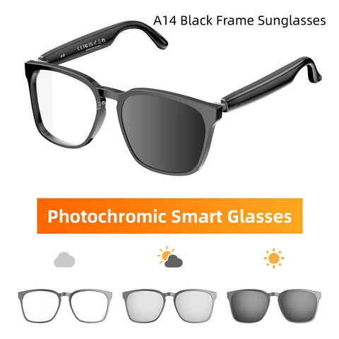Lunettes Intelligentes à Traduction IA Photochromiques Bluetooth Sans Fil