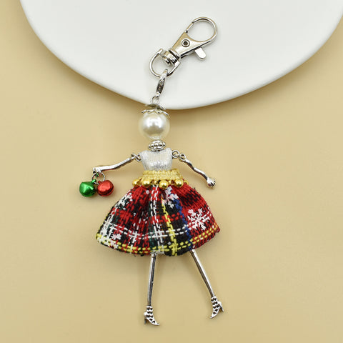 Porte-clés pour femme, pendentif de sac à main fait à la main avec personnage de dessin animé