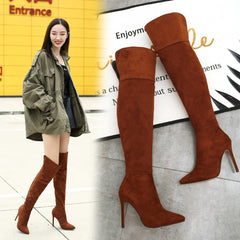 Stiletto Heel Pointed Toe 32-46 Size Over The Knee Boots - Fashionner