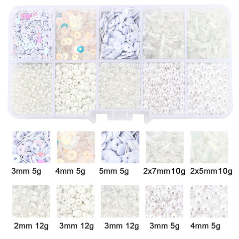Perles de verre faites à la main avec paillettes de la même couleur