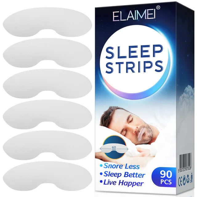ELAIMEI Anti Snoring Sleep Strips Disposable Gentle Mouth Tape for Better Nose Breathing Reduce Mouth Dryness Sore Throat - Fashionner