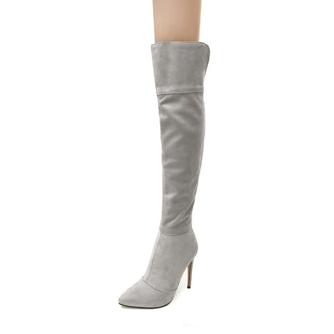 Stiletto Heel Pointed Toe 32-46 Size Over The Knee Boots - Fashionner