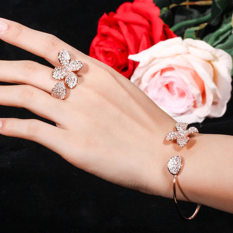 Buy Creative Adjustable Two-Piece Bracelet And Ring online at Fashionner.