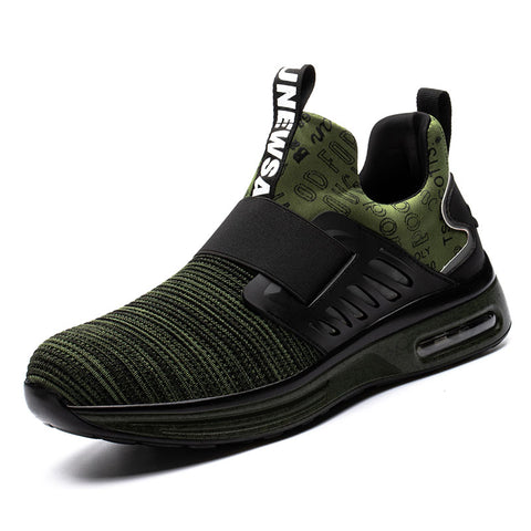 Men's Anti-Smashing And Anti-Piercing Safety Shoes Lightweight Flying Woven Breathable And Insulating Protective Work Shoes - Fashionner