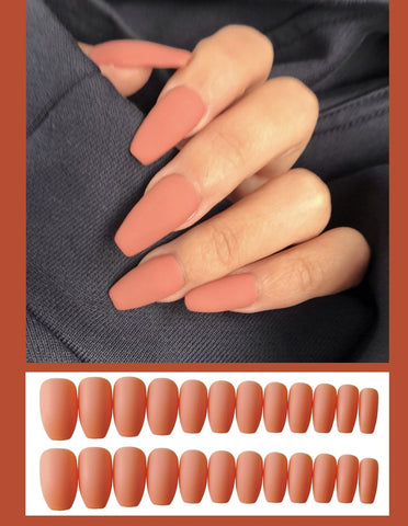 Frosted ballet fake nails - Fashionner