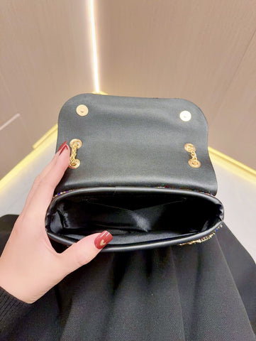 Sac à bandoulière simple et tendance pour femme, petit sac de dîner incrusté de diamants