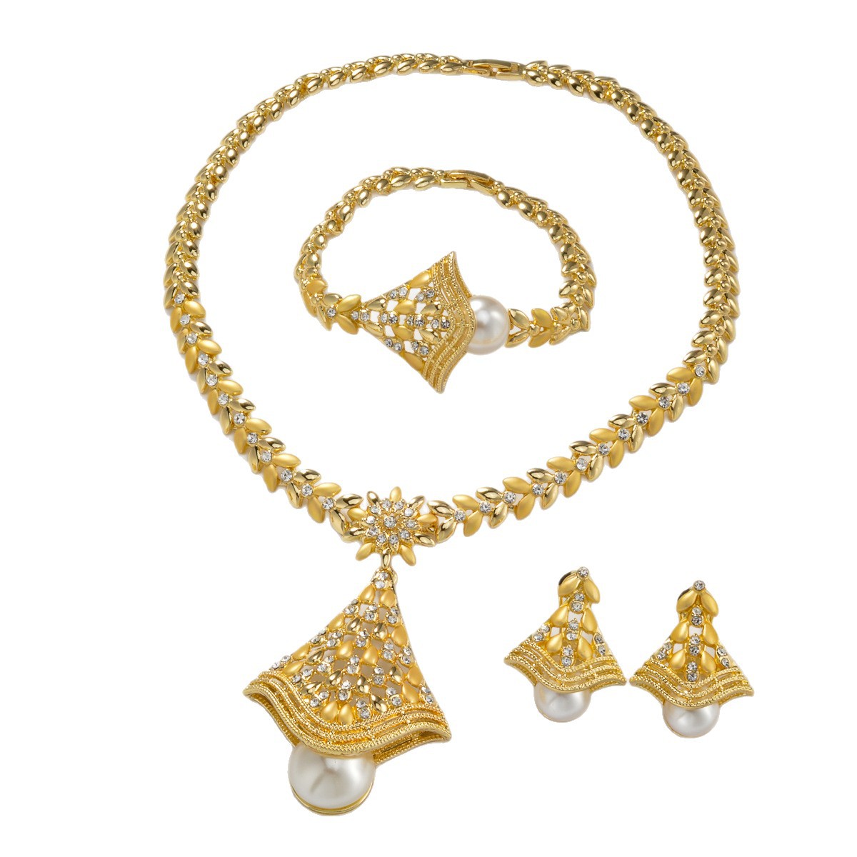 Buy Jewelry 18K Gold-Plated Leaf Necklace online at Fashionner.