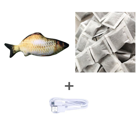 Version sans herbe à chat - Jouet électrique de simulation de poisson sauteur