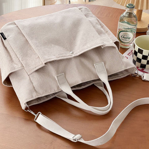 Sacs à bandoulière en velours côtelé épais, simples, passe-partout, sacs de cours, sacs de loisirs pour étudiants, sacoche artistique portable