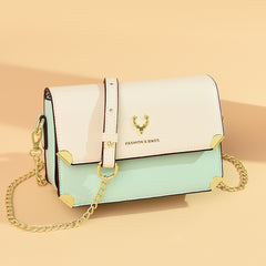Fashion Color Contrast Deer Head Chain Crossbody Bag - Fashionner