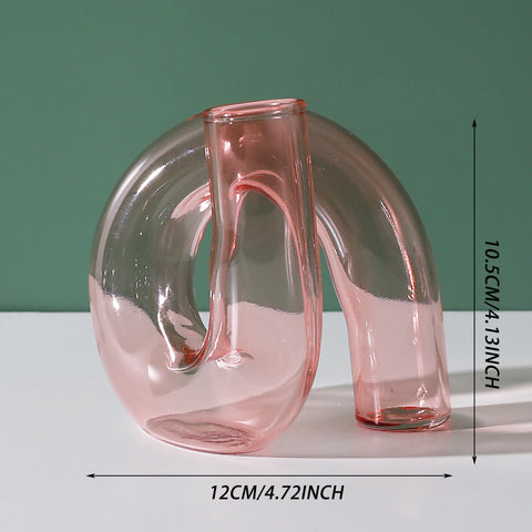 Modèle de pièce de mobilier créatif avec arrangement floral en verre hétérosexuel et bouteille hydroponique