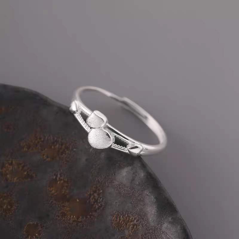 Buy 1 Piece 999 Sterling Silver Gourd Design Ring, Delicate Minimalist Style, Suitable For Daily Wear & Gifting online at Fashionner.