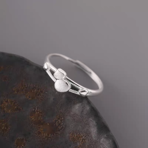 Buy 1 Piece 999 Sterling Silver Gourd Design Ring, Delicate Minimalist Style, Suitable For Daily Wear & Gifting online at Fashionner.