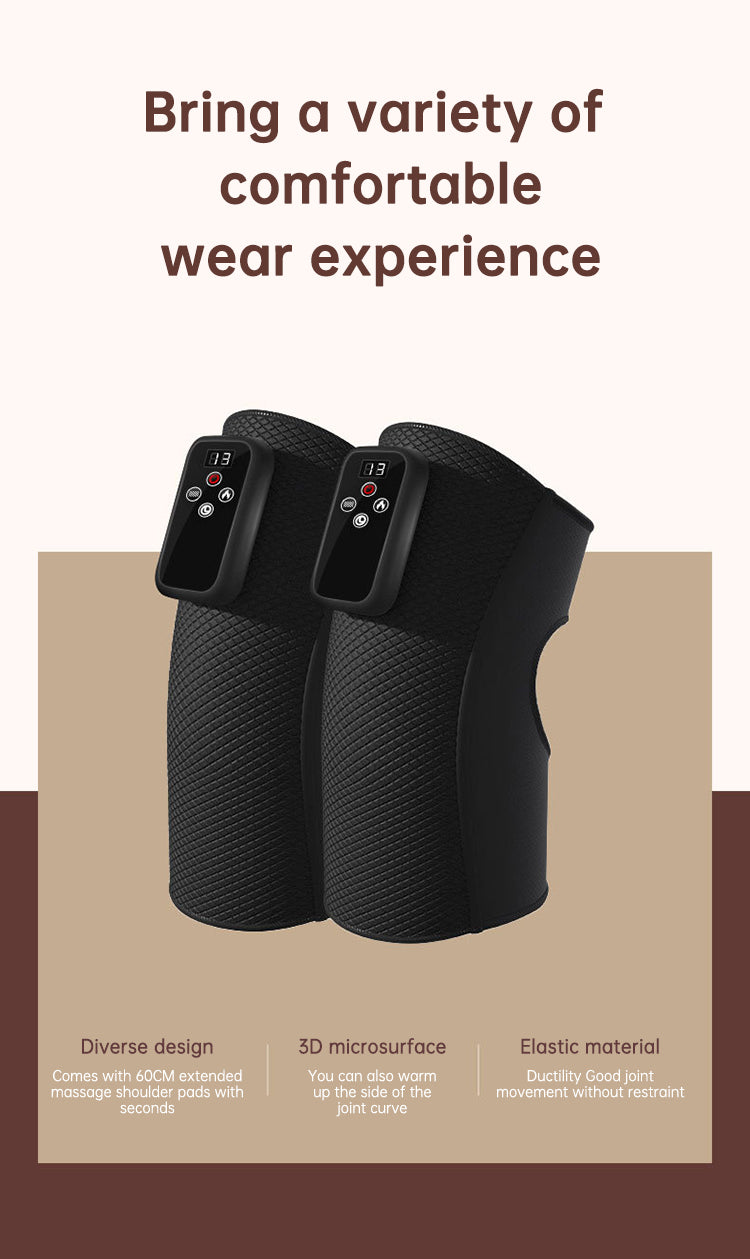 Electric heating knee massage instrument, vibration moxibustion, shoulder and elbow joint pain, hot compress knee massager for old cold legs - Fashionner