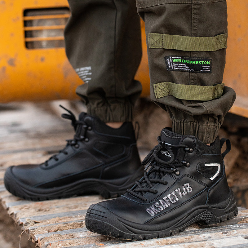 Comfortable And Durable Work Safety Shoes Men's Anti Smashing And Anti Piercing Steel Toe Cap Work Shoes - Fashionner