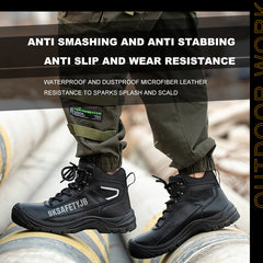 Comfortable And Durable Work Safety Shoes Men's Anti Smashing And Anti Piercing Steel Toe Cap Work Shoes - Fashionner