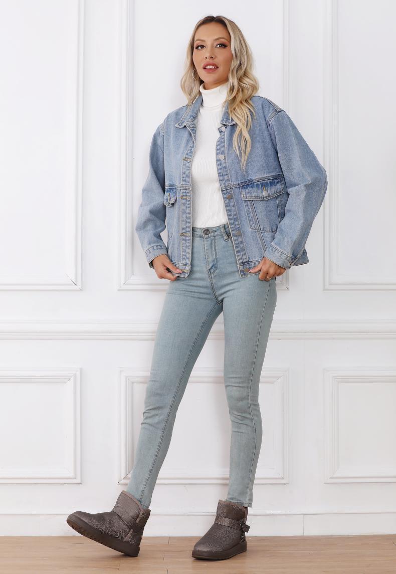 Snow Boots Women Winter Fleece-lined Thicken One Pedal Cotton Shoes Women Ankle Boots - Fashionner