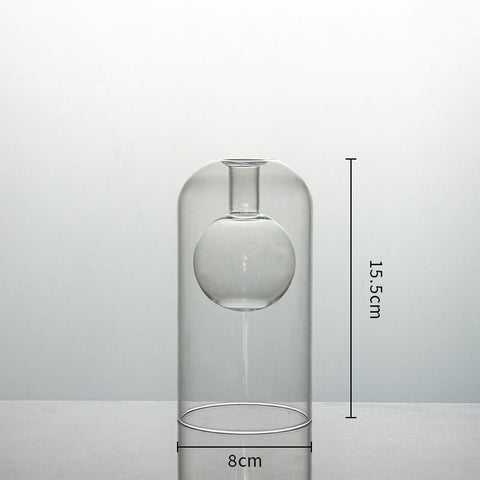 Vases Vase en verre Décoration d'intérieur Décoration de chambre Décoration de mariage moderne Pot de fleurs hydroponique Double récipient en verre Ornement artisanal