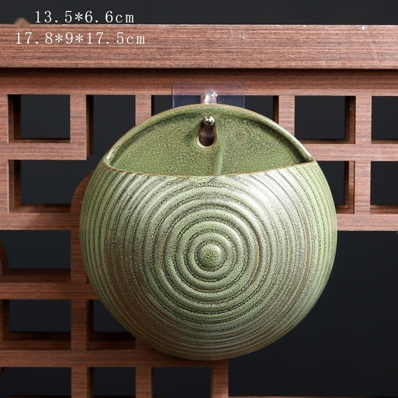 Hanging Ceramic Half Wall Decoration Flower Pot Creative Hydroponics Green Radish