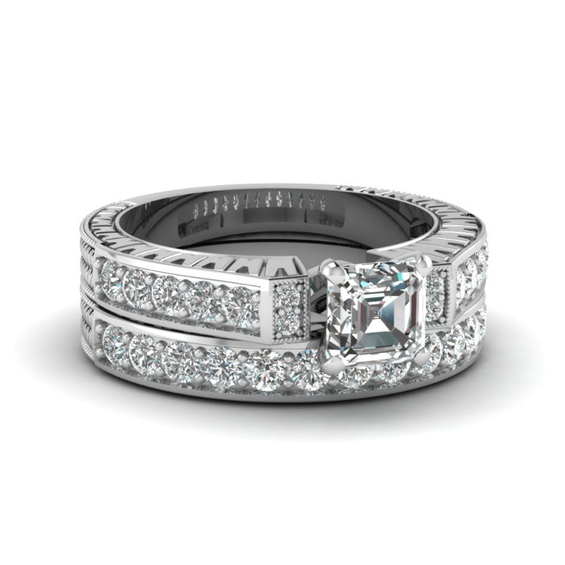 Buy Micro-Paved Square Zircon Couple Rings For Women online at Fashionner.