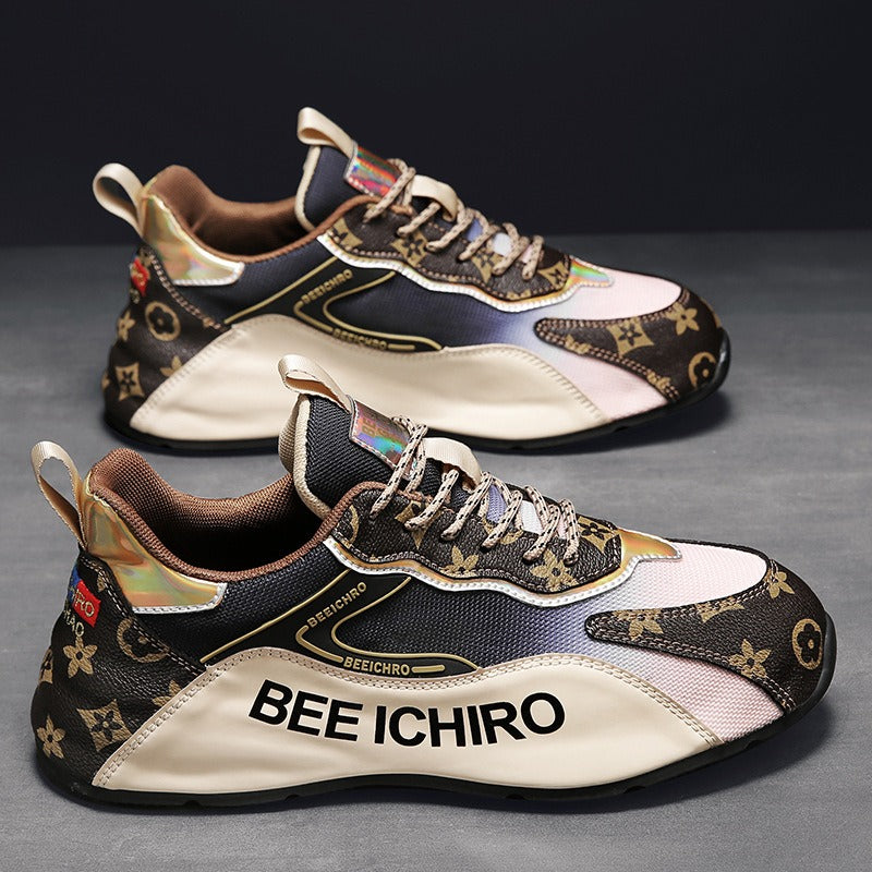 Men's Shoes Colorful Package Bottom Shoes Comfortable Leather Inside High Casual Sports Trend - Fashionner