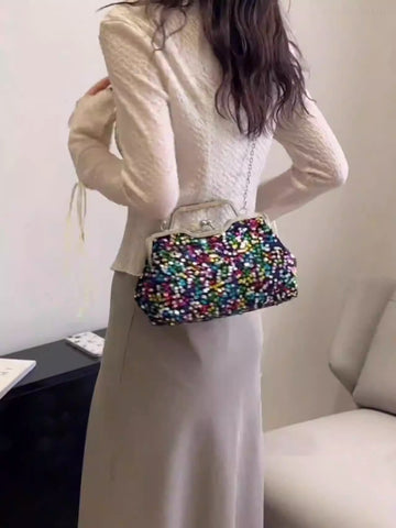 Nouveau sac à main à bandoulière tendance mode Sac de soirée niche à paillettes