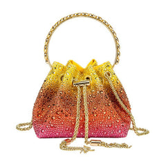 Water bucket bag, colorful drawstring, hot diamond bag, one shoulder crossbody handbag