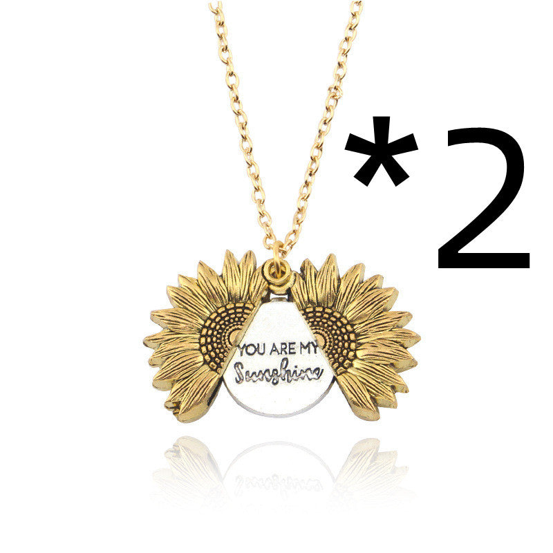 You Are My Sunshine Sunflower Necklace Women Men - Fashionner